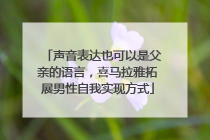 声音表达也可以是父亲的语言，喜马拉雅拓展男性自我实现方式