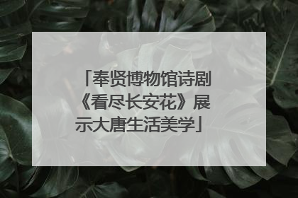 奉贤博物馆诗剧《看尽长安花》展示大唐生活美学