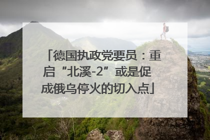 德国执政党要员：重启“北溪-2”或是促成俄乌停火的切入点
