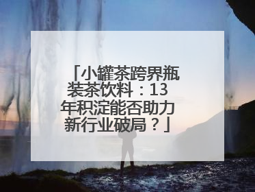 小罐茶跨界瓶装茶饮料：13年积淀能否助力新行业破局？