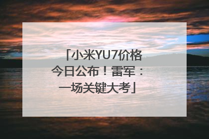 小米YU7价格今日公布！雷军：一场关键大考
