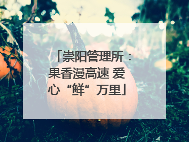 崇阳管理所：果香漫高速 爱心“鲜”万里
