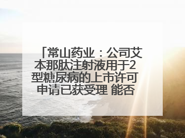 常山药业：公司艾本那肽注射液用于2型糖尿病的上市许可申请已获受理 能否上市及获批时间存在不确定性