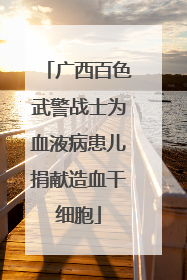 广西百色武警战士为血液病患儿捐献造血干细胞