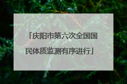 庆阳市第六次全国国民体质监测有序进行