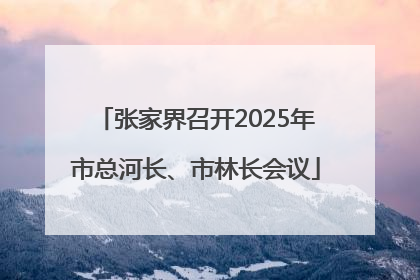 张家界召开2025年市总河长、市林长会议