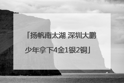 扬帆南太湖 深圳大鹏少年拿下4金1银2铜
