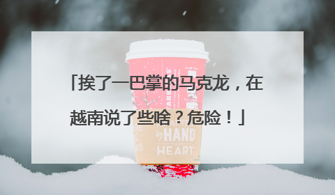挨了一巴掌的马克龙，在越南说了些啥？危险！