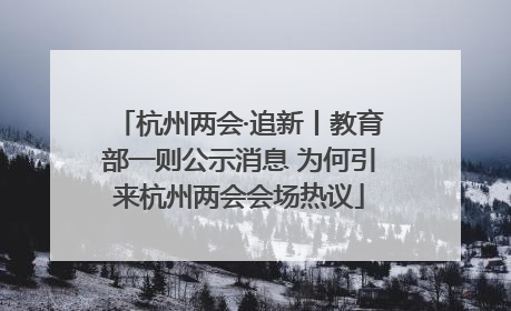 杭州两会·追新丨教育部一则公示消息 为何引来杭州两会会场热议