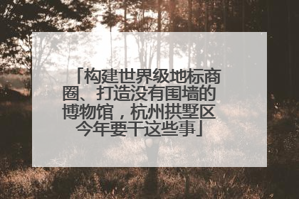 构建世界级地标商圈、打造没有围墙的博物馆，杭州拱墅区今年要干这些事