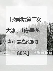 摘帽后第二次大涨，山东墨龙盘中最高涨超160%