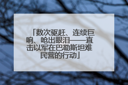 数次驱赶、连续巨响、呛出眼泪——直击以军在巴勒斯坦难民营的行动