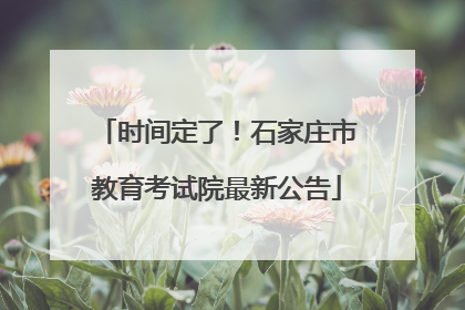 时间定了！石家庄市教育考试院最新公告