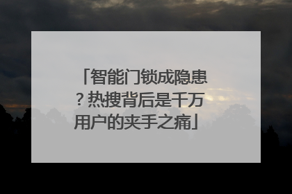 智能门锁成隐患？热搜背后是千万用户的夹手之痛