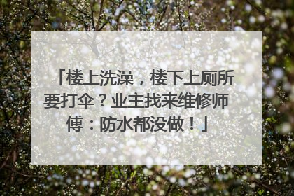 楼上洗澡，楼下上厕所要打伞？业主找来维修师傅：防水都没做！