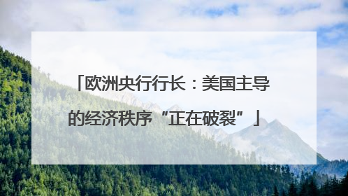 欧洲央行行长：美国主导的经济秩序“正在破裂”
