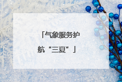 气象服务护航“三夏”