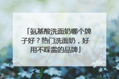氨基酸洗面奶哪个牌子好？热门洗面奶，好用不踩雷的品牌