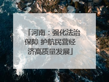 河南：强化法治保障 护航民营经济高质量发展