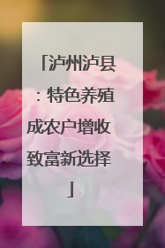泸州泸县：特色养殖成农户增收致富新选择