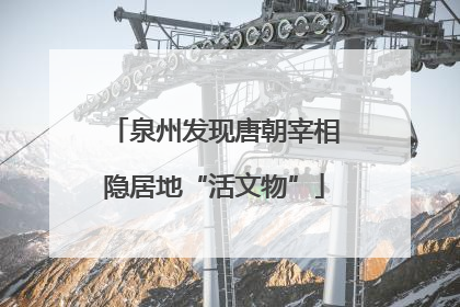 泉州发现唐朝宰相隐居地“活文物”