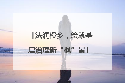 法润橙乡，绘就基层治理新“枫”景