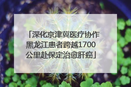 深化京津冀医疗协作 黑龙江患者跨越1700公里赴保定治愈肝癌