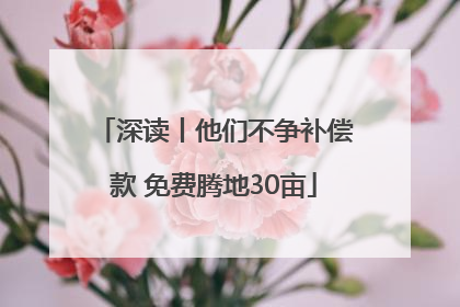 深读丨他们不争补偿款 免费腾地30亩