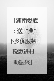 湖南娄底：送“典”下乡优服务 税惠进村助振兴