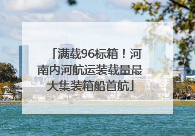 满载96标箱！河南内河航运装载量最大集装箱船首航