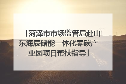 菏泽市市场监管局赴山东海辰储能一体化零碳产业园项目帮扶指导