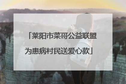 莱阳市菜哥公益联盟为患病村民送爱心款