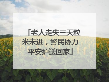 老人走失三天粒米未进，警民协力平安护送回家