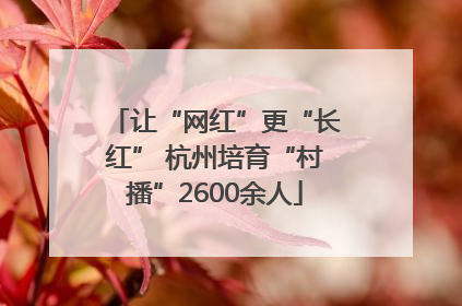 让“网红”更“长红” 杭州培育“村播”2600余人