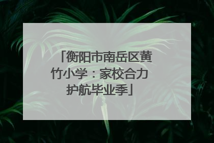 衡阳市南岳区黄竹小学：家校合力护航毕业季