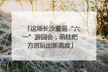 这场长沙童谣“六一”游园会，萌娃把方言玩出新高度