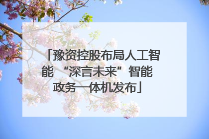 豫资控股布局人工智能 “深言未来”智能政务一体机发布