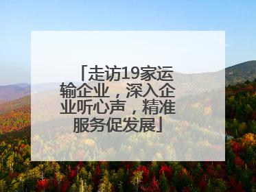 走访19家运输企业，深入企业听心声，精准服务促发展
