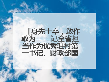 身先士卒，敢作敢为——记全省担当作为优秀驻村第一书记、财政部国防司杨杰