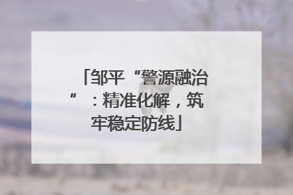 邹平“警源融治”：精准化解，筑牢稳定防线