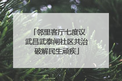 邻里客厅七度议 武昌武泰闸社区共治破解民生顽疾