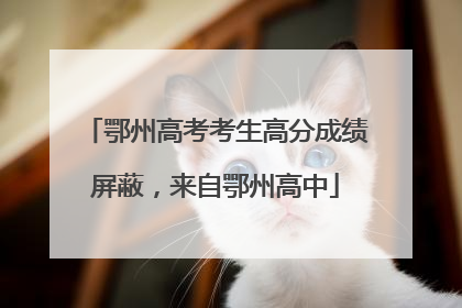 鄂州高考考生高分成绩屏蔽，来自鄂州高中