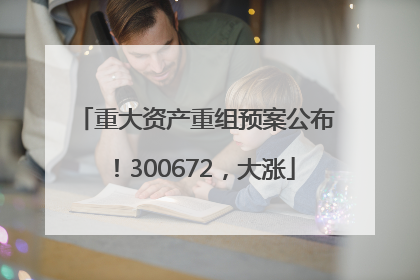 重大资产重组预案公布！300672，大涨