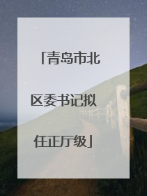 青岛市北区委书记拟任正厅级