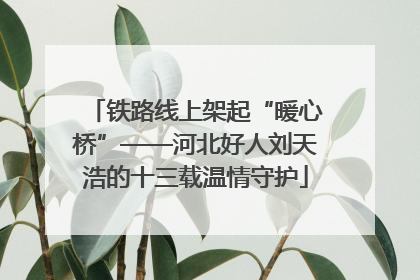 铁路线上架起“暖心桥”——河北好人刘天浩的十三载温情守护