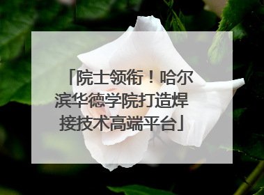 院士领衔！哈尔滨华德学院打造焊接技术高端平台
