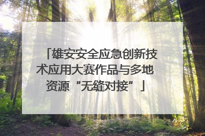 雄安安全应急创新技术应用大赛作品与多地资源“无缝对接”
