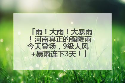 雨！大雨！大暴雨！河南真正的强降雨今天登场，9级大风+暴雨连下3天！
