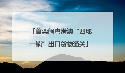 首票闽粤港澳“四地一锁”出口货物通关