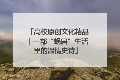 高校原创文化精品｜一部“蜗居”生活里的温情史诗